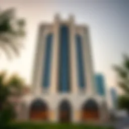 Exterior view of the Rashid Building showcasing its unique architectural design