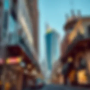 Vibrant street view showcasing Deira's architecture