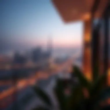 Stunning balcony overlooking Dubai skyline