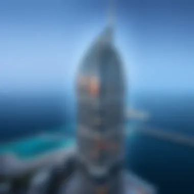 Aerial view of the Sea Tower showcasing its architectural design