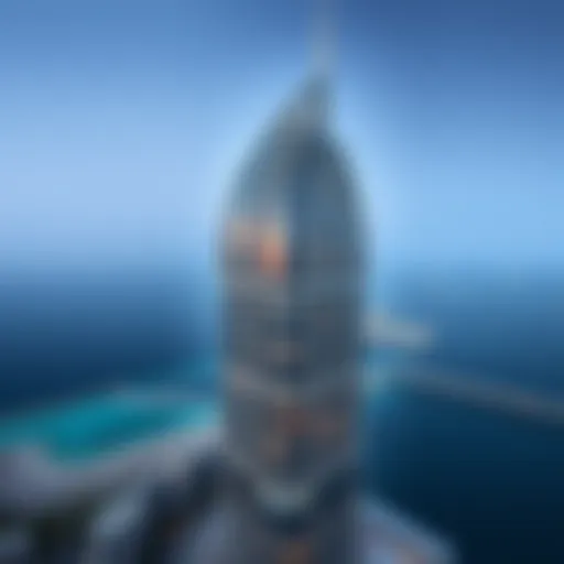 Aerial view of the Sea Tower showcasing its architectural design