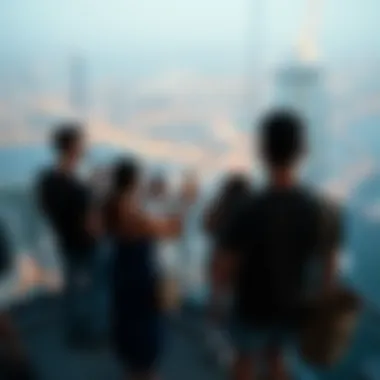Visitors enjoying the panoramic views from the observation deck of the Sea Tower