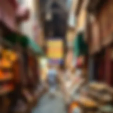 Dubai Souk Experience Vibrant market scene at Dubai's historic souks, filled with colorful textiles and spices