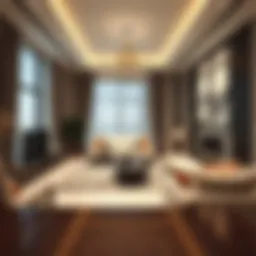 Modern two-bedroom apartment interior showcasing spacious living area