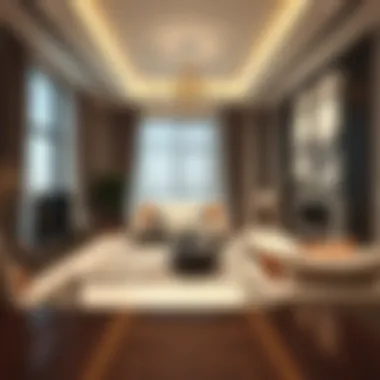 Modern two-bedroom apartment interior showcasing spacious living area