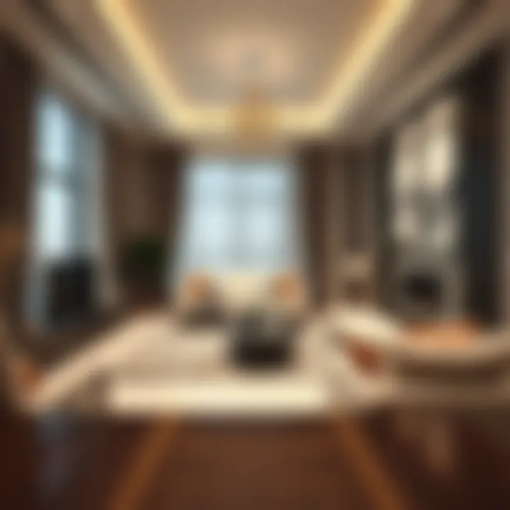 Modern two-bedroom apartment interior showcasing spacious living area