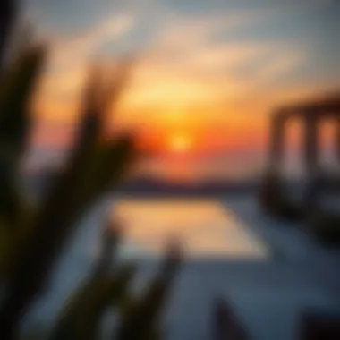 Stunning sunset view from a villa balcony in South Shamka