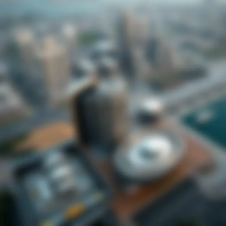 Aerial view showcasing the unique architecture of Firas Motor City