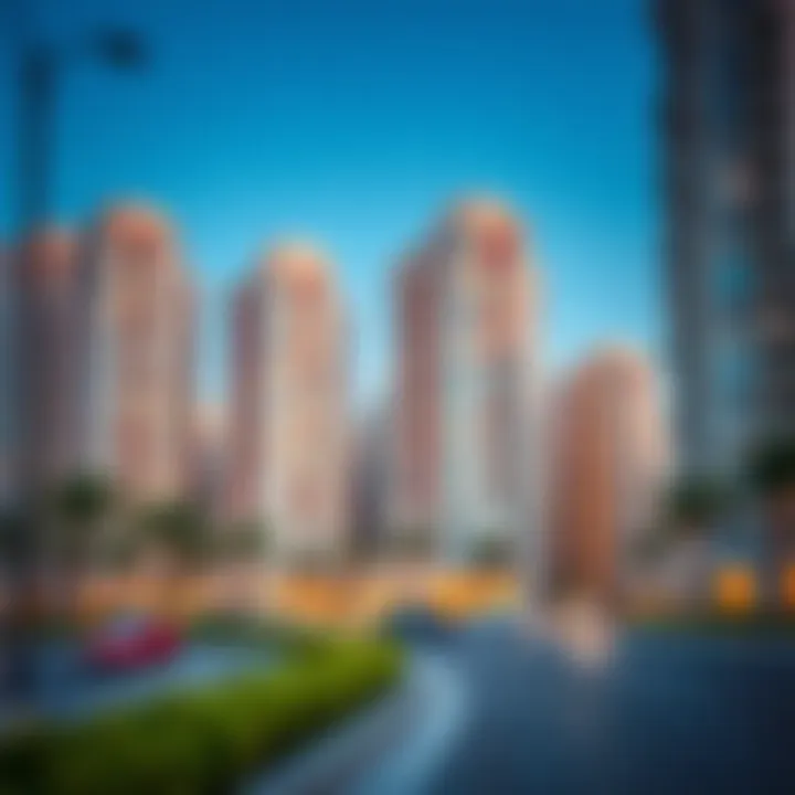 Modern residential buildings highlighting Firas Motor City's real estate opportunities