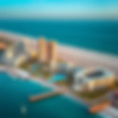 Aerial Perspective of Luxury Living at Five Palm Jumeirah Aerial view of Five Palm Jumeirah showcasing its stunning architecture and beachfront