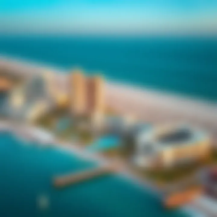 Aerial Perspective of Luxury Living at Five Palm Jumeirah Aerial view of Five Palm Jumeirah showcasing its stunning architecture and beachfront