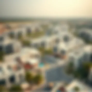 Aerial view of Gate Village showcasing modern architecture