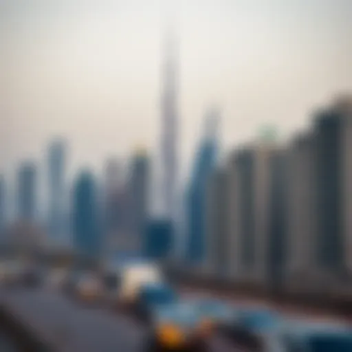 The skyline of Dubai showcasing iconic buildings and real estate developments