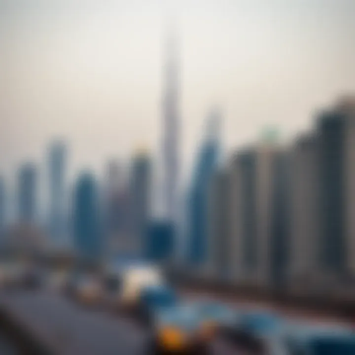 The skyline of Dubai showcasing iconic buildings and real estate developments
