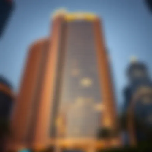 Stunning facade of Gold Crest Executive Tower showcasing modern architecture