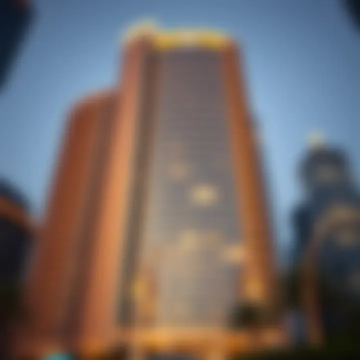 Stunning facade of Gold Crest Executive Tower showcasing modern architecture