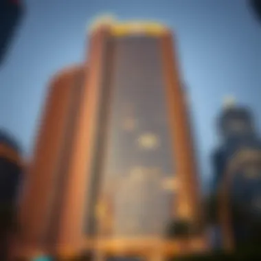 Architectural Marvel of Gold Crest Executive Tower Stunning facade of Gold Crest Executive Tower showcasing modern architecture