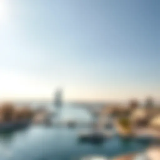 Panoramic View of Dubai Creek Harbour Panoramic view of Dubai Creek Harbour showcasing luxury waterfront living