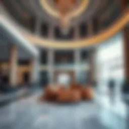 Luxurious hotel lobby showcasing modern design