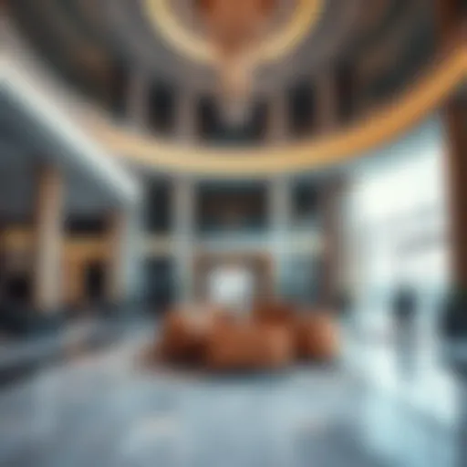Luxurious hotel lobby showcasing modern design