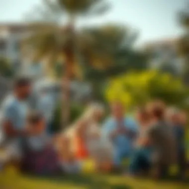 Community Life in Dubai Community gathering in a local park
