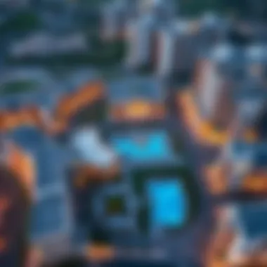 Bird's-eye view of Jumeirah Village Circle highlighting MK Residence