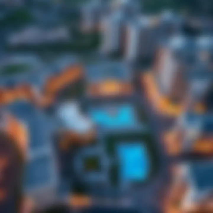 Bird's-eye view of Jumeirah Village Circle highlighting MK Residence