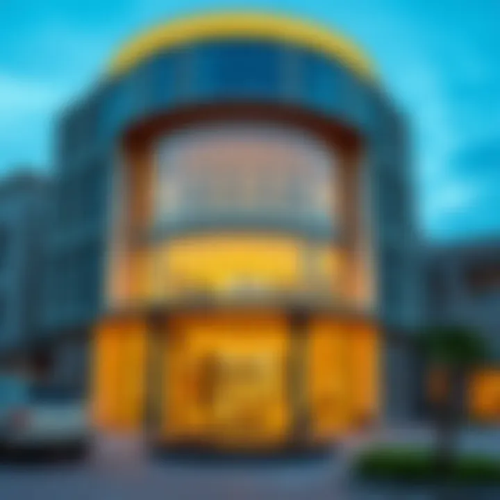 Modern Architectural Design of La Fontana Stunning architectural facade of La Fontana Dubai showcasing modern design