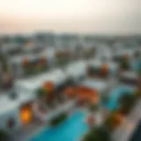 Aerial view of La Rosa community showcasing modern architecture
