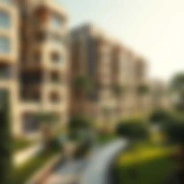 Luxurious residential community with green spaces