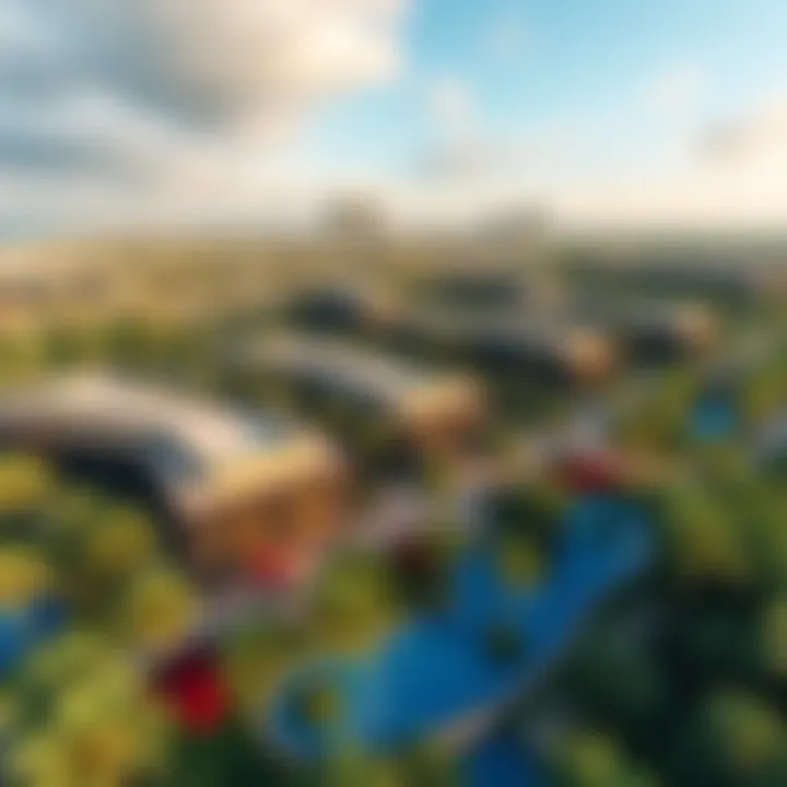 Aerial View of Lime Gardens Aerial view of Lime Gardens showcasing the lush greenery and modern architecture