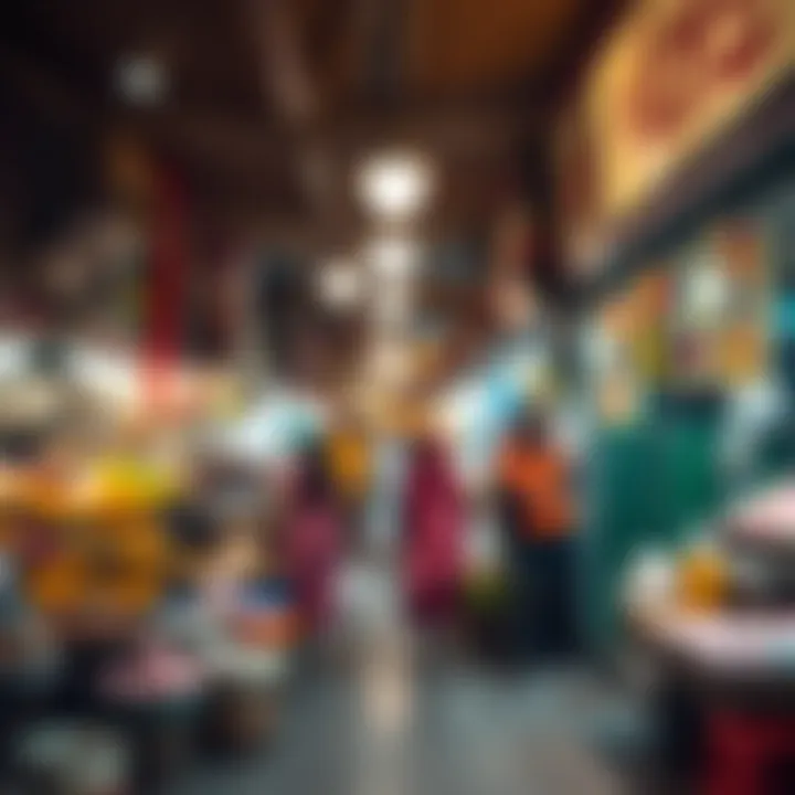 Cultural Diversity in Dubai A vibrant market scene representing cultural diversity in Dubai