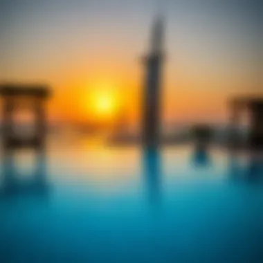 Stunning Infinity Pool with a View Infinity pool overlooking the Dubai skyline