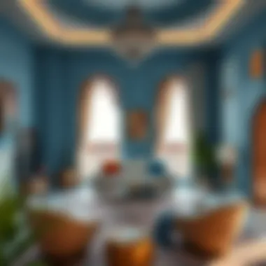 Color palette and decor elements harmonizing in a majlis setting