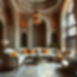 Traditional majlis interior showcasing intricate patterns and textiles