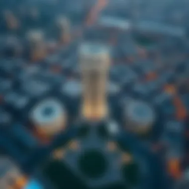 Aerial Perspective of Mankhool with Al Habtoor Building Aerial view of Mankhool neighborhood highlighting the Al Habtoor Building