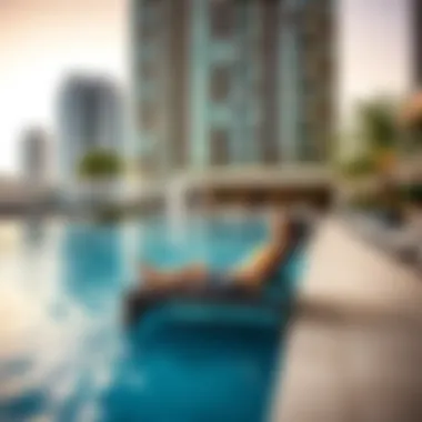 Relaxation at the Marina 23 Pool Swimming pool area of Marina 23 Tower highlighting lifestyle amenities