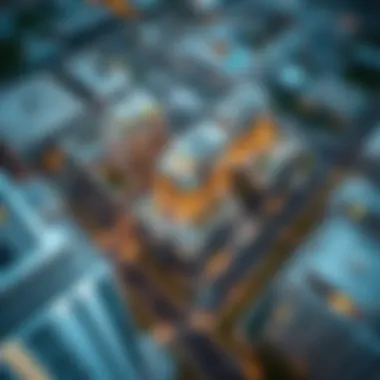 Aerial view of Mazaya real estate developments in Dubai showcasing modern architecture