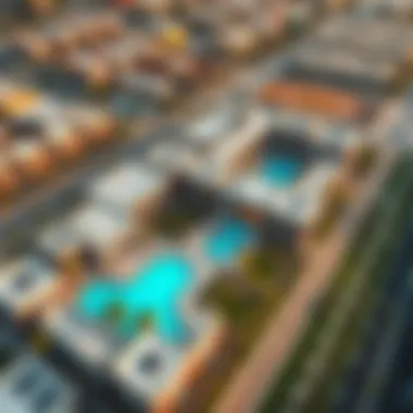 Aerial Perspective of Nad Al Sheba Gardens Aerial view of Nad Al Sheba Gardens and surrounding amenities