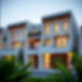 Stylish exterior of Nara Townhouses showcasing modern architecture