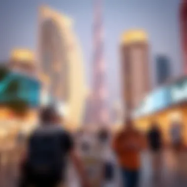 Tourists exploring Dubai's attractions