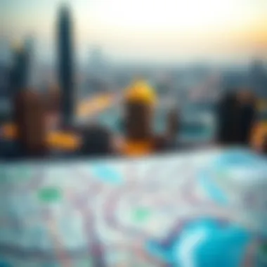 A map of Dubai highlighting popular neighborhoods for relocation