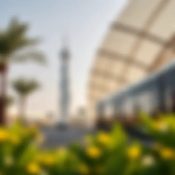 A scenic view of the eco-friendly transportation system in Masdar City