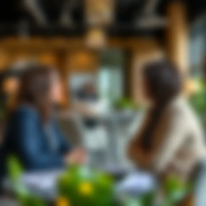 Engaging Consultation with Real Estate Agent A real estate agent engaging with clients in a modern office