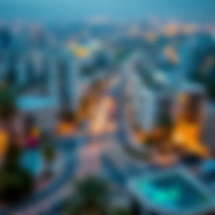 A map showcasing popular neighborhoods for shared rentals in Dubai