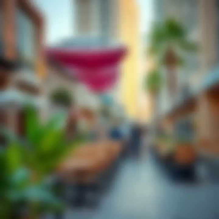 Lifestyle at Dubai Marina Vibrant lifestyle scene in Dubai Marina with cafes and shops