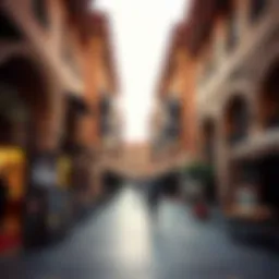 A scenic view of Souk Madinat Jumeirah showcasing traditional architecture