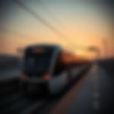 Metro Train Arrival in Al Seef A modern metro train arriving at a station in Al Seef, highlighting urban connectivity.