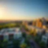 Scenic view of NMC Al Majaz 1 showcasing residential buildings and greenery