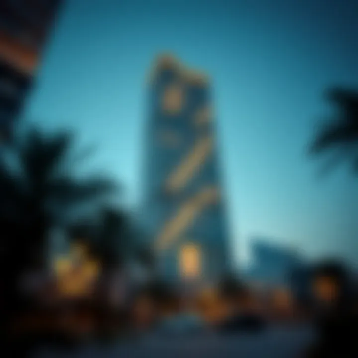 Striking architectural design of the Omniyat Building